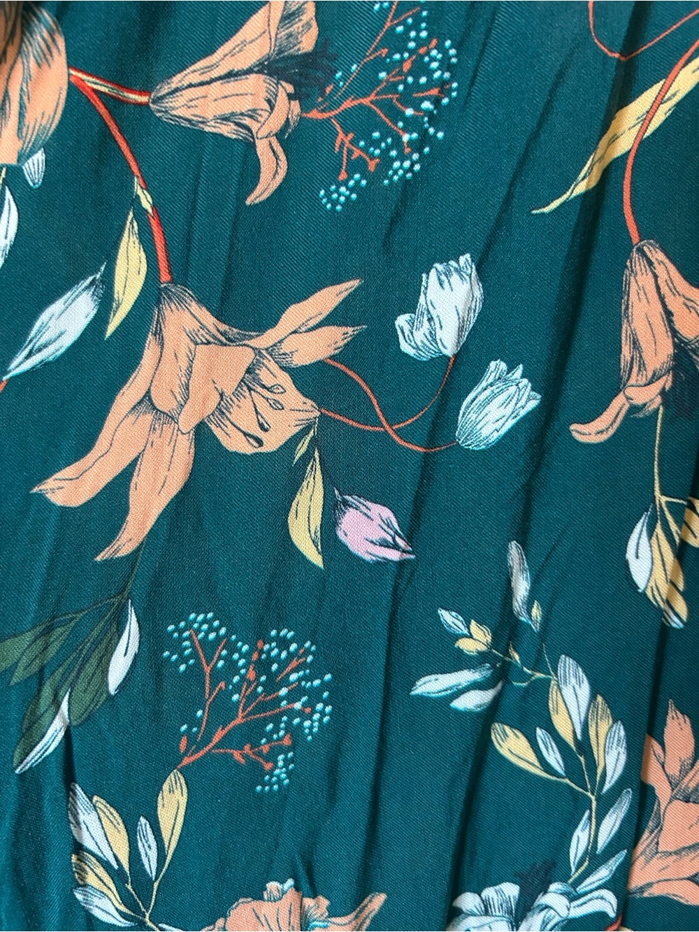 Hello Molly Dark Teal Floral Maxi Dress Skirt - Picture 5 of 5